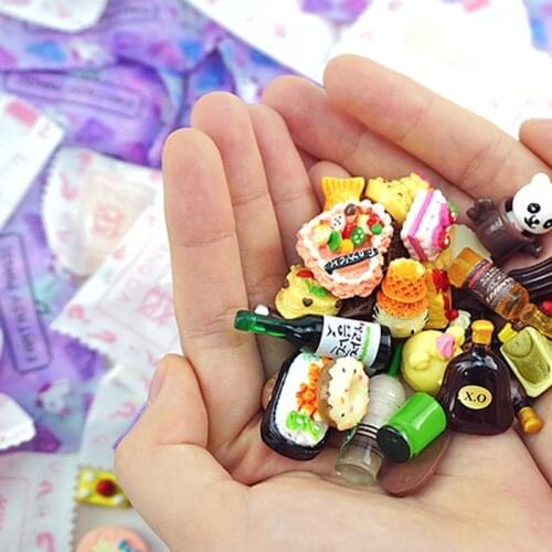 Blind Bag Lucky Bag Random Simulation Miniature Food Doll House Accessories DIY Dolls Cake Wine Bottle Surprise Gifts For Kids
