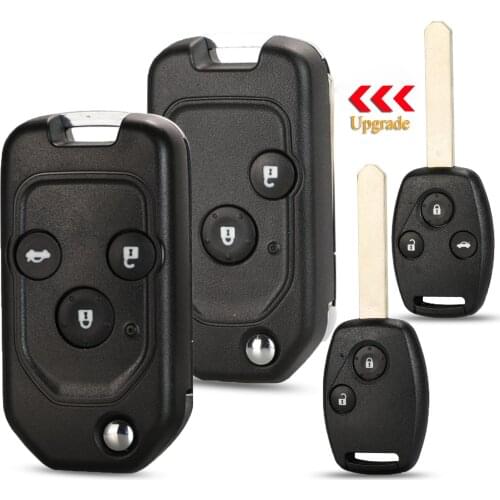 Kutery 10pcs/lot 2/3 Buttons Modified Flip Folding Remote Car Key Shell Case For Honda Accord Civic CRV Pilot with Button Pad