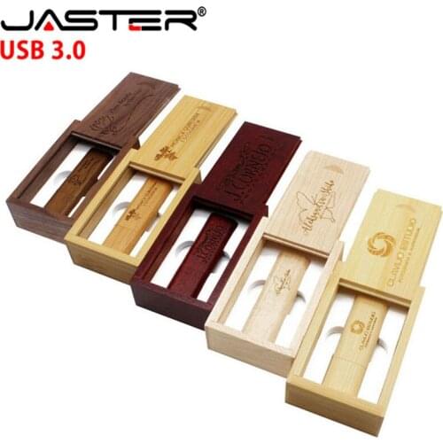 JASTER USB 3.0 creative wooden thumb drive 4GB/8GB/16GB/32GB/64GB External Storage 5PCS free logo laser engraving