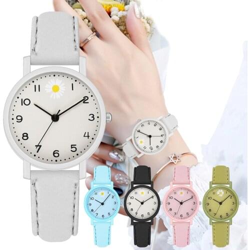 2021 New Women Simple Vintage Small Watches Fashion Leather Strap Casual Sports Wrist Clock Dress Wristwatches Reloj mujer