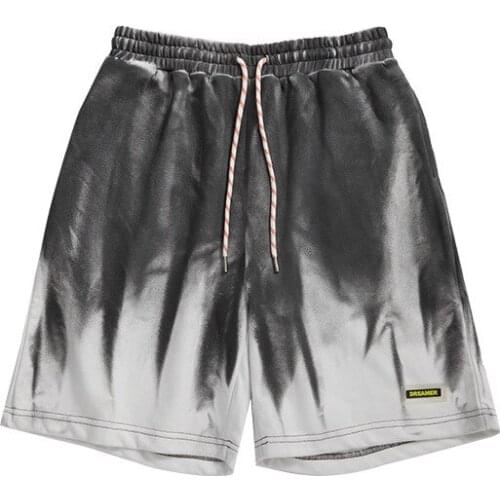 Spring And Summer New Fashion Brand Personalized Knitted Tie Dyed Pants Shorts Loose Mens Pants