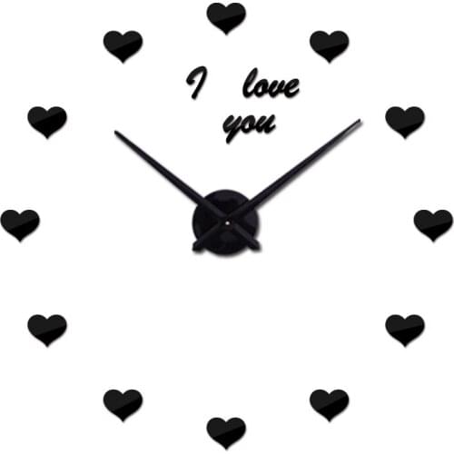 New clock clocks horloge watch Acrylic mirror Wall Stickers real Quartz Living Room Modern 3D DIY Bell