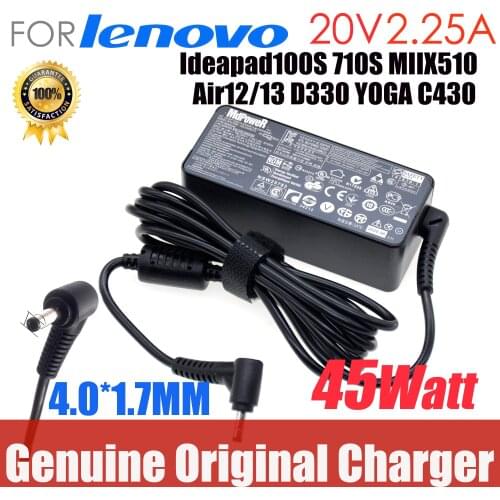 Original AC adapter FOR Lenovo Ideapad 100S 710S 310 MIIX510 Air12/13 D330 330S-13/14 120S 320 PA-1450-55LN 20V 2.25A Charger