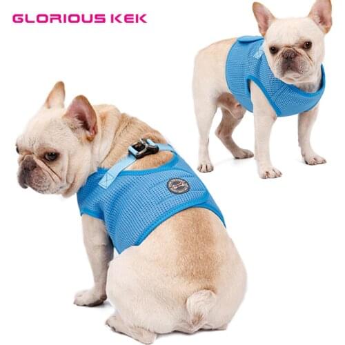 Dog Harness Breathable Mesh Light Weight Dog Harness Vest for Small Medium Dog French Bulldog Daily Walking Pet Harness Soft Red