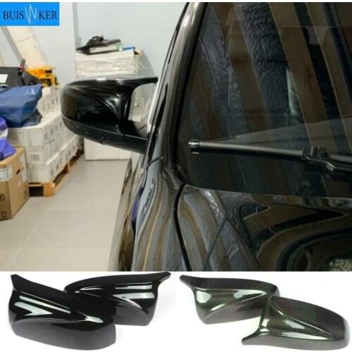 A Pair Carbon Fiber/ABS Mirror Cover X5 X6 Car Side Rearview Mirror Cap Cover Replacement For BMW X5 X6 E70 E71 2007-2013