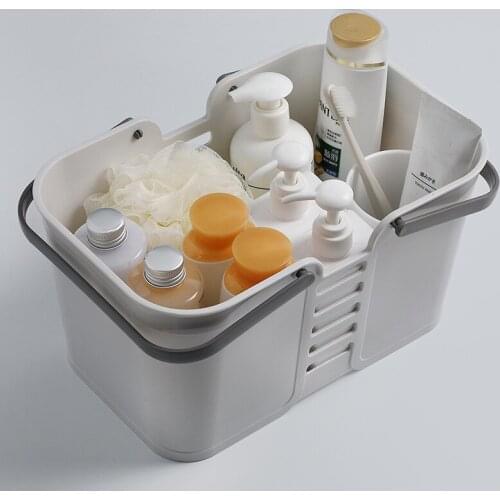 Storage Basket Handle Snacks Plastic Bathroom Frame Hanging Basket Rectangular Wall-mounted Storage Bath Basket Small Basket