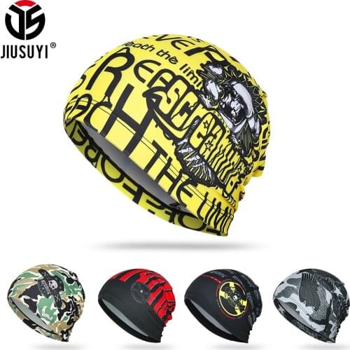 Skull Printed Beanies Hat Summer Thin Hip Hop Cap Sports Cycling Running Headwear Headscarf Quick Dry Slouchy Caps Men Women