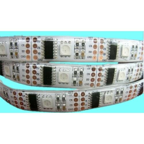 5M 32leds 5v Ws2801 Rgb Led Strip 5050 Waterproof Led Lights Flexible White PCB IP65 smd 300leds rgb led tape for pixel screen