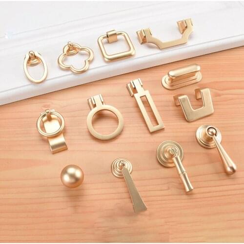 Vintage Gold Cabinet Pulls Zinc Alloy European Furniture Handle Kitchen Cupboard Handle Drawer Knobs Hardware