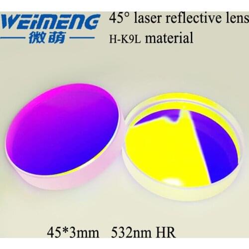 Weimeng laser reflective reflectiion lens 45*3mm 532nm H-K9L material 45 degree optical glass for laser cutting machine