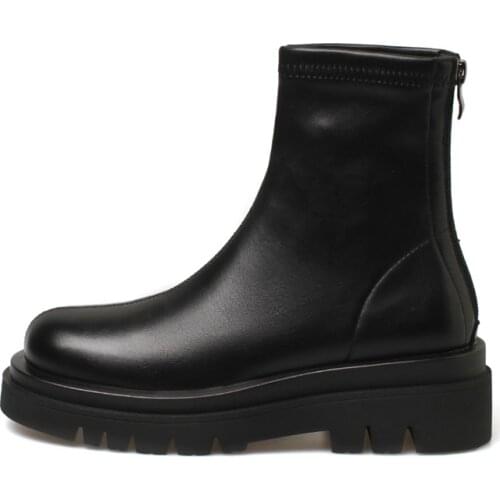 Dovereiss Winter New Fashion Sexy Slip-on White Round Toe Clear Heels Genuine Leather Short Boots 40 41 42 43 44