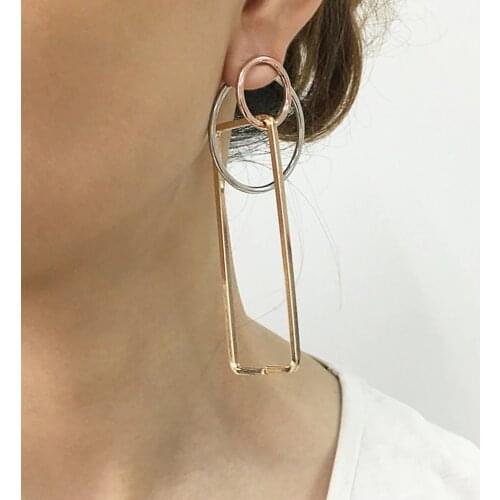 MANILAI Punk Big Statement Earrings For Women Fashion Jewelry Geometric Metal Drop Dangle Vintage Earrings Combine
