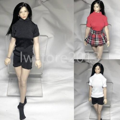 1/12 female soldier tight short-sleeved T-shirt clothes model for 12 inch action figure accessories