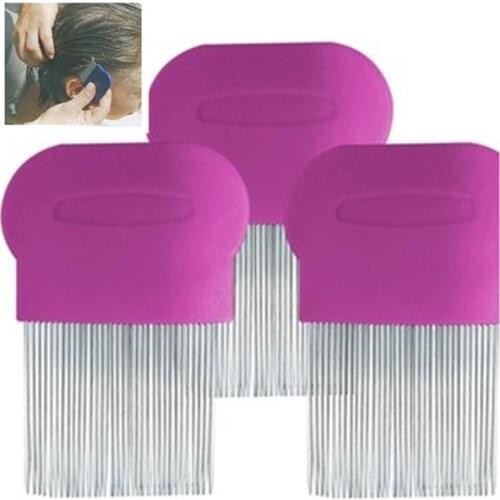 1pcs Hairbrush Lice Comb Nit Free Kids Hair Rid Headlice Stainless Steel Metal Teeth Remove Nit Brush Styling Tool