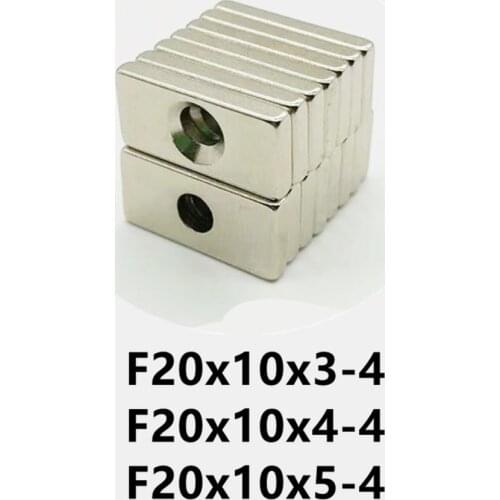 10 20 50PCS/LOT Magnet 20*10*3 20*10*4 20*10*5 hole 4 N35 NdFeB MAGNET 20x10x3 20x10x4 20x10x5 with hole 4 Neodymium Magnets