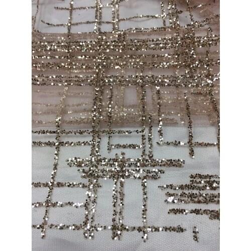 2017 New arrival guipure lace fabric with glitter peach African Tulle Lace Fabric Latest African French Lace Fabric