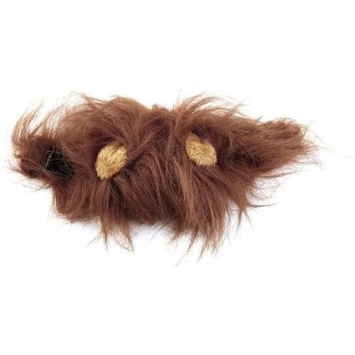 2018 Hot Sale Pet Cat Dog Dress Up Costume Wig Emulation Lion Hair Mane Ears Head Cap Autumn Winter Muffler Scarf Pet Products