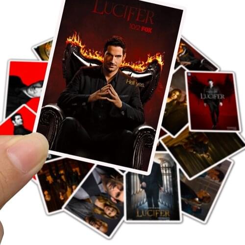 25Pcs Lucifer Stickers Cosplay Bagde Waterproof PVC Tags Paster