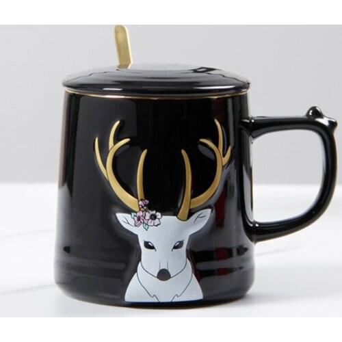 350ml Nordic Mugs Coffee Cups Ceramic Nordic Style Office Gold Handle Mug Household Milk Tea Coffee Cup Drinkware
