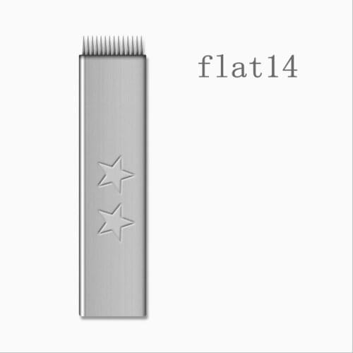 50 pcs flat 14 pins needles Blade Lamina Tebori Goochine Microblading for Permanent Makeup Manual pen use for fog eyebrow tattoo