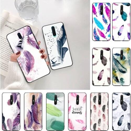 Watercolor Painting feathers Phone Case For Oppo A5 A9 2020 Reno2 z Renoace 3pro A73S A71 F11