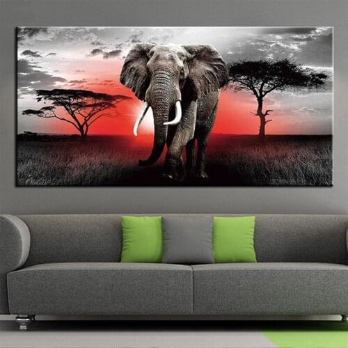 5d Diy large diamond mosaic african elephant diamond painting cross stitch full square round drill embroidery animals kitZP-2567