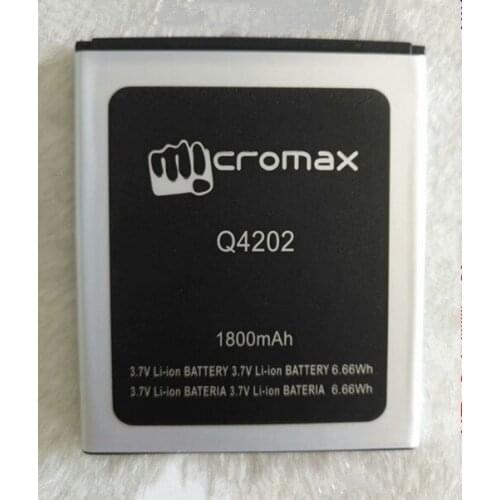 B-TAIHENG New 3.7V Battery 1800mAh for Micromax Q4202 Cell Phone Batteria Li-Ion Lithium Rechargeable Bateria Pack Replacement