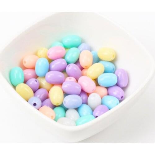 New Hot Sale Spring Color Wholesale Mixed Acrylic Oval Beads Round Spacer beads Handmade Jewlery Accessory 10x8mm 50pcs KL147