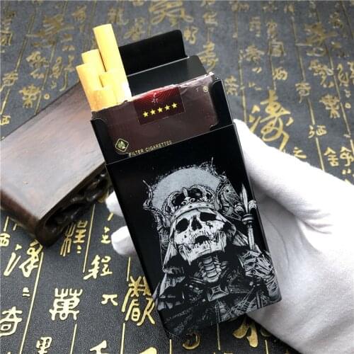 King Skeleton Alalinong N56 DIY Aluminium Alloy Metal Cigarette Case Ins Style Skull Cigarette Box Smoking Accessories Mens Gift
