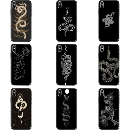 Black Etui Silicone Back Fashion Tattoo Snake Animal For Samsung Galaxy Note 10 Plus Ultra M51 M31 M30S J6 J8 2018 A10 A10S A11