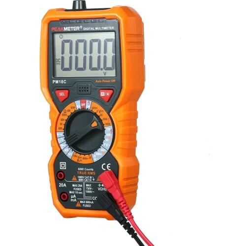 PEAKMETER PM18C True RMS Digital Multimeter Measuring AC/DC Voltage Current Resistance Capacitance Frequency Temperature Tester