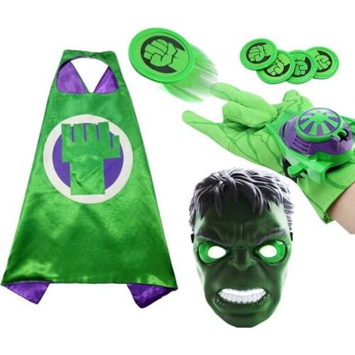 Marvel Hulk Action Figures Movie The Avengers Hulk Toy LED Mask Sword Shield Glove Display Model Toys Halloween Gift