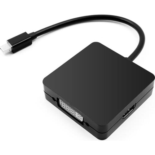 Kebidu 3 In 1 Mini Displayport DP To DVI VGA HDMI-compatible Converter Adapter Display Port Cable For PC MacBook Projector