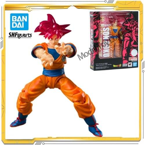 2021 Limited In stock Original Dragon Ball Z S.H.Figuarts Super Saiyan God Son Goku Anime Action Collection Figures Model Toys