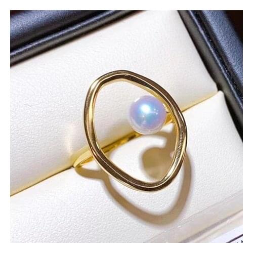 Circle Shape Ring Base Mountings Findings Settings Adjustable Ring Jewelry Parts Fittings Accessories for Pearl Beads Stones