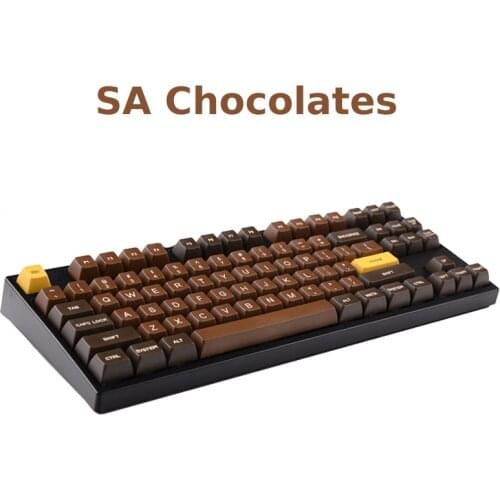 1 set PBT dye sublimation SA profile key caps chocolates chalk Miami night mechanical keyboard keycap for MX switches