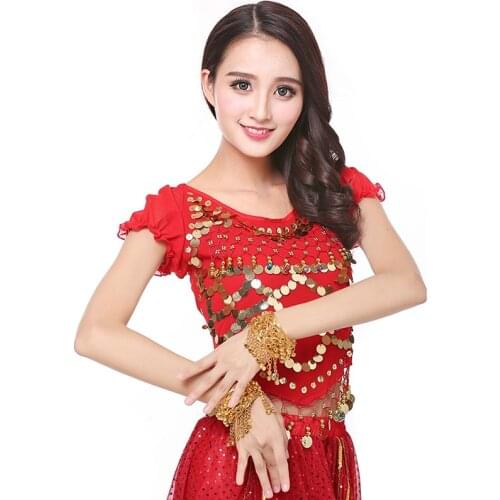 1Pcs Belly Dance Performance Metal Arm Chain Indian Dance Bell Wrist Band Bracelet Accessories Arm Ornament