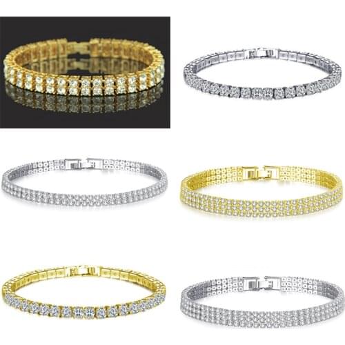 Fashion 18k White Gold Womens 4mm Tennis Bling Lab Simulated Diamond Bracelet