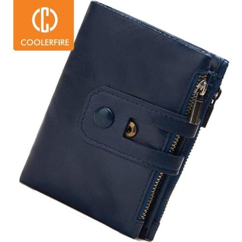 Men Wallets Genuine Leather Wallet Card Holder Zip Small Wallet Man Leather Wallet Short Slim Coin Purse Men PJ079