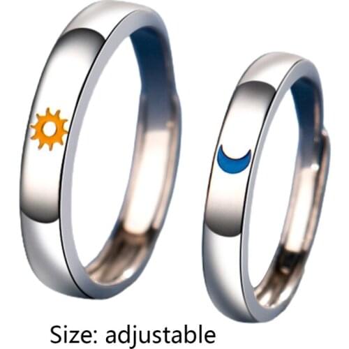 Couple Rings for Women Men Adjustable Couple Matching Promise Engagement Wedding Ring Set Friendship Rings Gift Jewelry