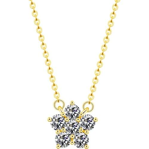 New Year Christmas Gift Fashion Luxury Silver Color Snowflake Necklace Pendants Snow Flower Chain Necklace Jewelry for Women