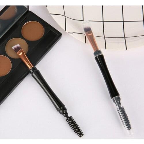 Single Double Head Makeup Brush Spiral Rod Travel Bevel Eyelash Curl Eyebrow Brush Beauty Tool