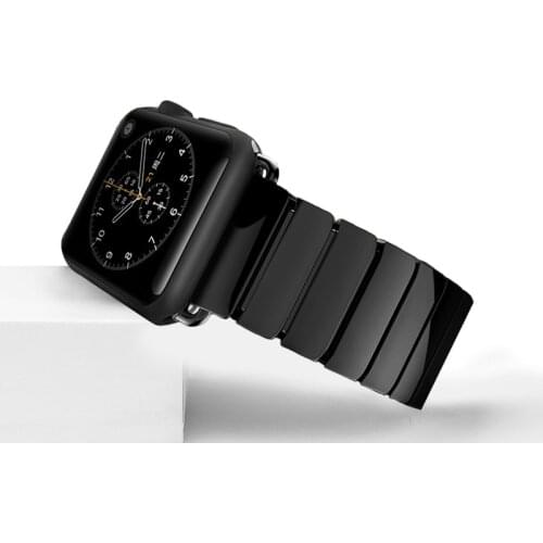 Ceramics Link Bracelet strap for apple watch 5/4/3/2/1 iwatch apple watch band 44mm/40mm/42mm/38mm Butterfly buckle watchband