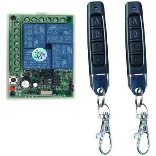 RF DC24V 4CH RF 10A relay Wireless Remote Control lighting Switches transmitter receiver 433mhz /315mhz radio
