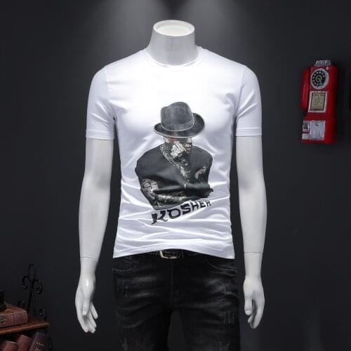 Camisetas Casual Printing Shirt Male Short Sleeve Tshirt Summer Patchwork T Shirts Streetwear 2020 Hip Hop Harajuku Men
