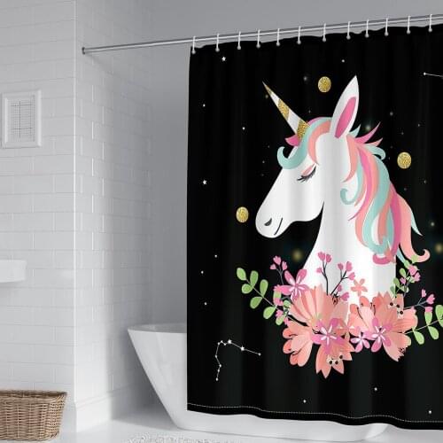 3D Unicorn Printing Shower Curtains High Quality Modern Bathroom Decoration Shading Curtain For Girl Home Decor Bath Curtains