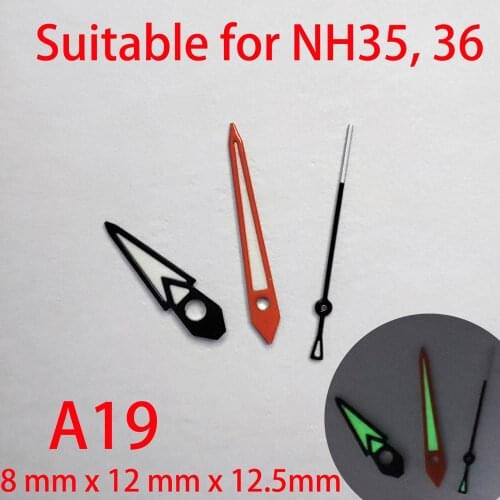 A19 suitable for NH35 watch pointers, watch accessories hand green/blue super luminous watch custom accessories NH36