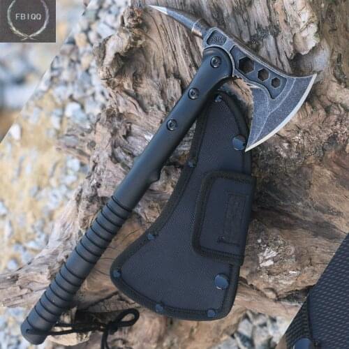 FBIQQ Tactical Axe Tomahawk Army Outdoor Hunting Camping Survival Machete Axes Hand Tools Fire Axe Hatchet Axe/Ice Axe