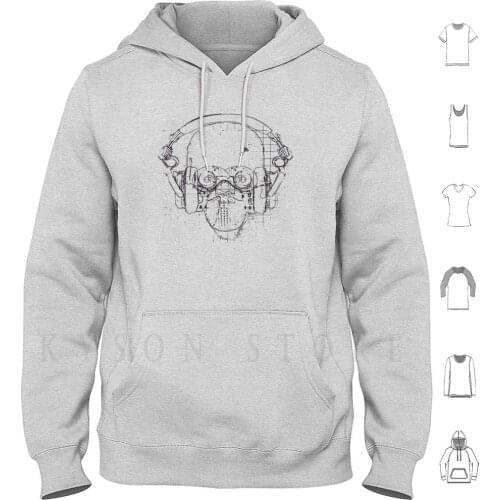 The Silence Hoodies Long Sleeve Music Headphones Listen Rock Cool Bikie Rough Tough Attitude Mask