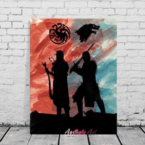 Jon and Dany GOT High Quality Canvas Painting Wall Art Poster Print Picture Living Room Decoration Home Decor
